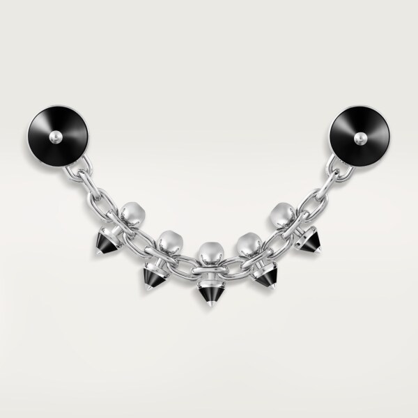 Clash [Un]limited口袋珠宝，搭配细链 镀铑白金，缟玛瑙，钻石。